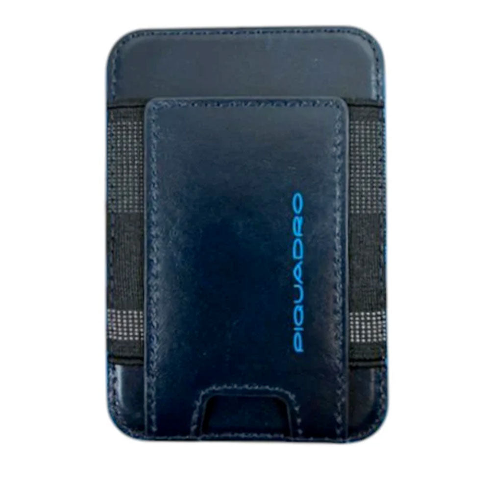 Portacarte PIQUADRO MagSafe in Pelle con RFID Colore Blu Linea Blue Square - PP7285B2R
