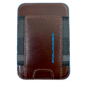 Portacarte PIQUADRO MagSafe in Pelle con RFID Colore Mogano Linea Blue Square - PP7285B2R