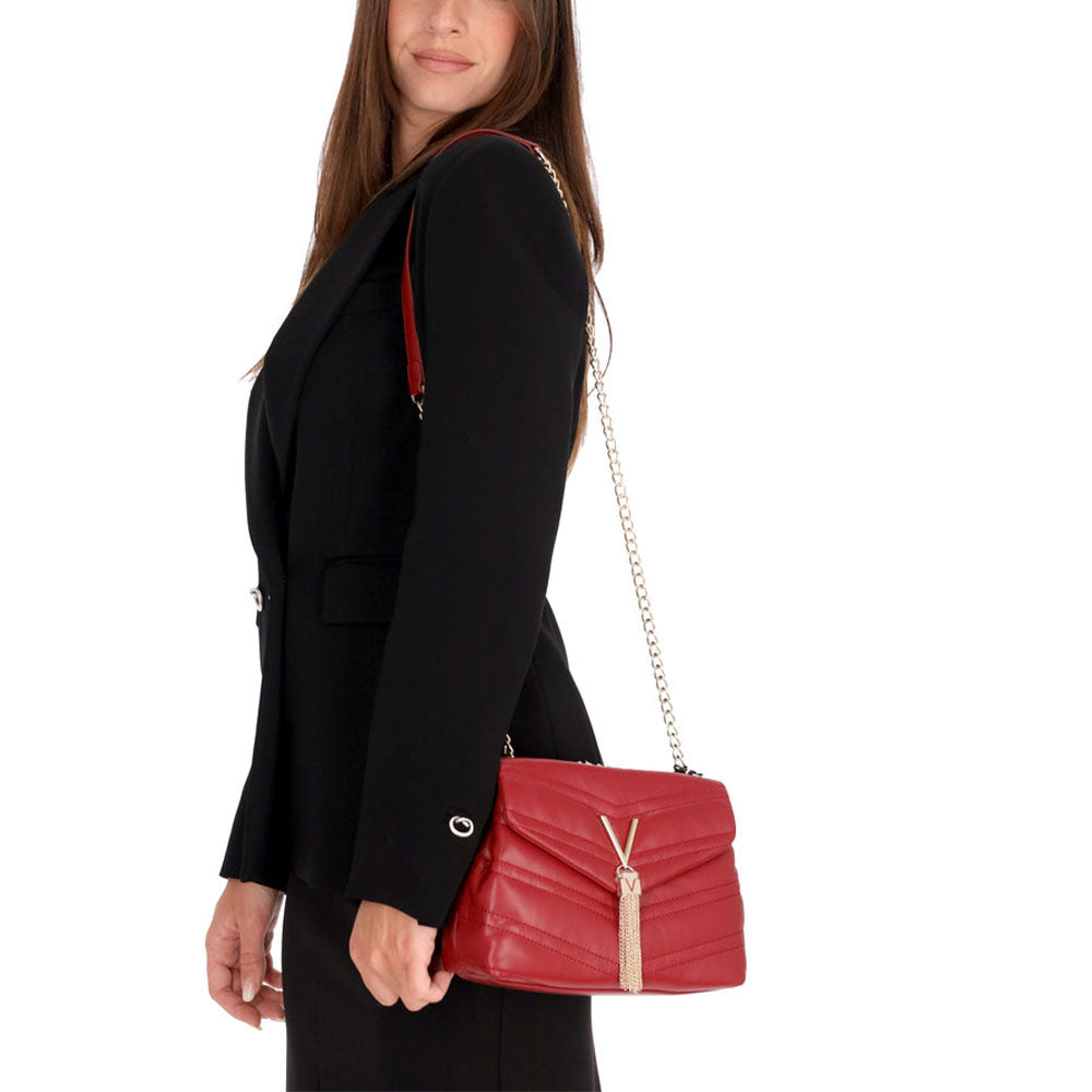 VALENTINO BAGS Damen-Umhängetasche Privilege-Linie, dunkelrote Farbe