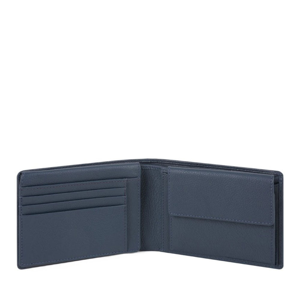 PIQUADRO Herren-Geldbörse aus blauem Leder mit Klappe Akron Line – PU1392AOR