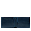 PIQUADRO Herren-Geldbörse mit Klappe und Münzfach aus blauem Leder Blue Square Line – PU1392B2R