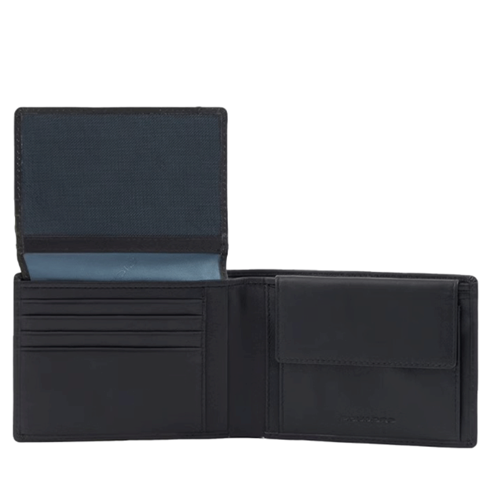 Portafoglio Uomo PIQUADRO  in Pelle Nero con Pattina Linea Finn - PU1392S123R