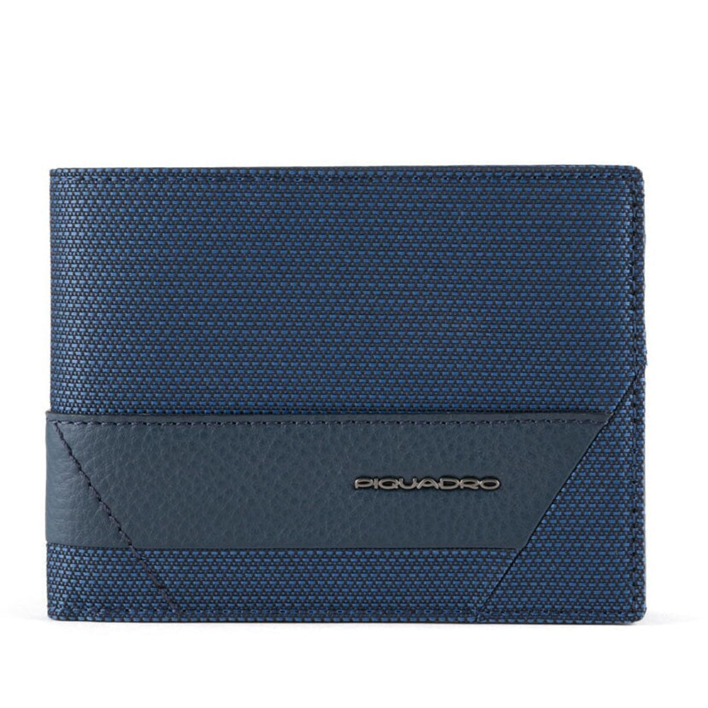 Portafoglio Uomo con Pattina PIQUADRO in Tessuto e Pelle Blu - PU1392W109R