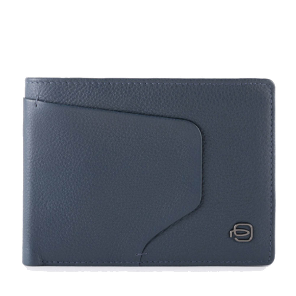 Portafoglio Uomo PIQUADRO con Portamonete in Pelle Blu Linea Akron - PU257AOR