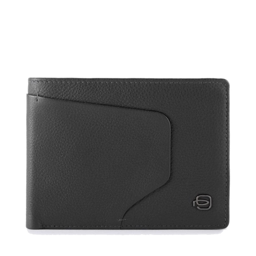 Portafoglio Uomo PIQUADRO con Portamonete in Pelle Nera Linea Akron - PU257AOR