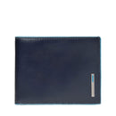 Portafoglio Uomo con Portamonete PIQUADRO in Pelle Blu Linea Blue Square - PU257B2R