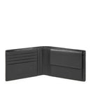Portafoglio Piquadro Uomo con Portamonete in Pelle Chevron - Nero - PU257P16
