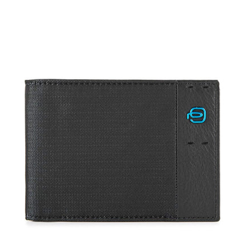 Portafoglio Piquadro Uomo con Portamonete in Pelle Chevron - Nero - PU257P16