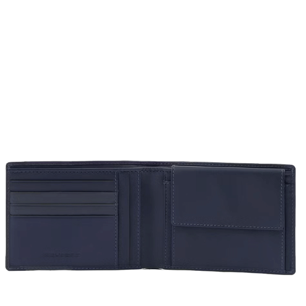 Portafoglio PIQUADRO Uomo con Portamonete In Pelle Colore Blu - PU257S123R