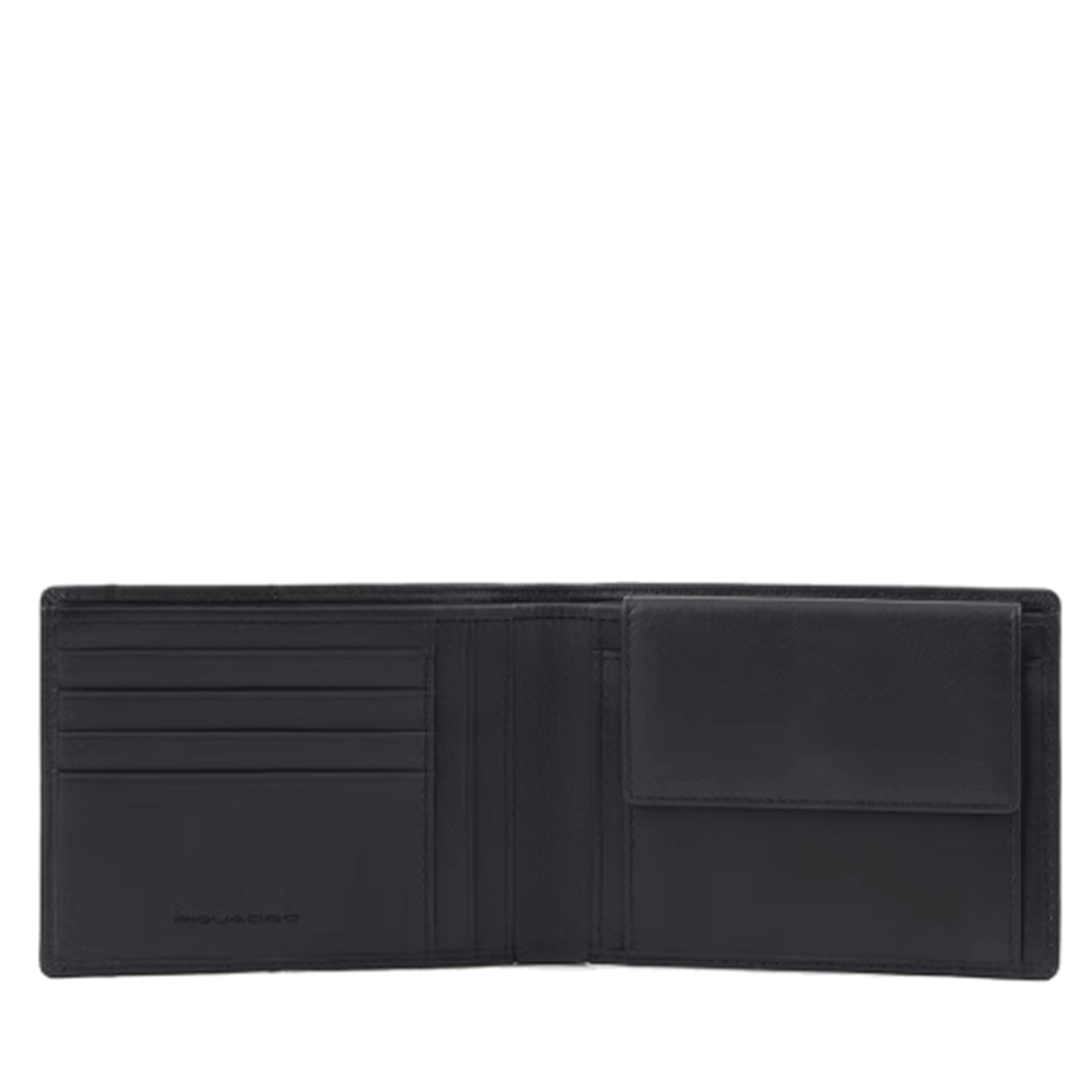 Portafoglio PIQUADRO Uomo con Portamonete In Pelle Colore Nero - PU257S123R