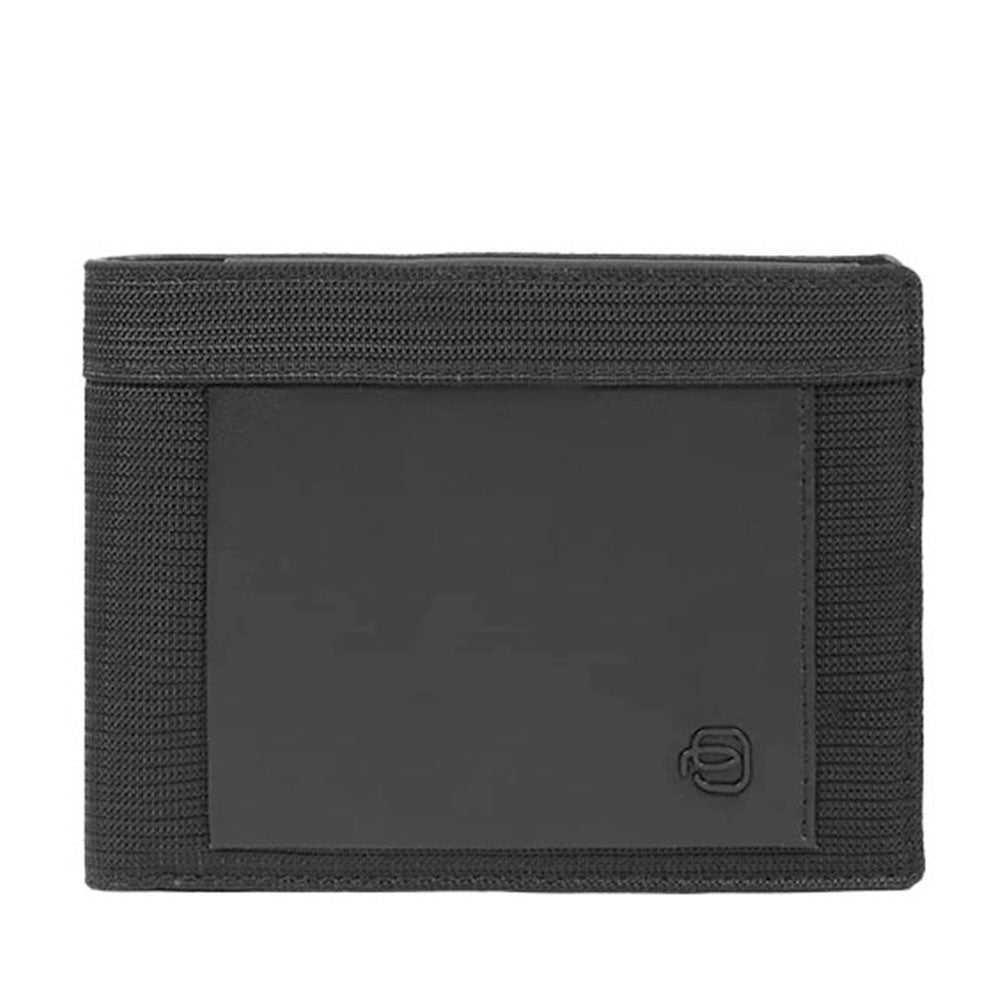 Portafoglio PIQUADRO Uomo con Portamonete In Tessuto e Pelle Colore Nero Linea Orion - PU257S136R