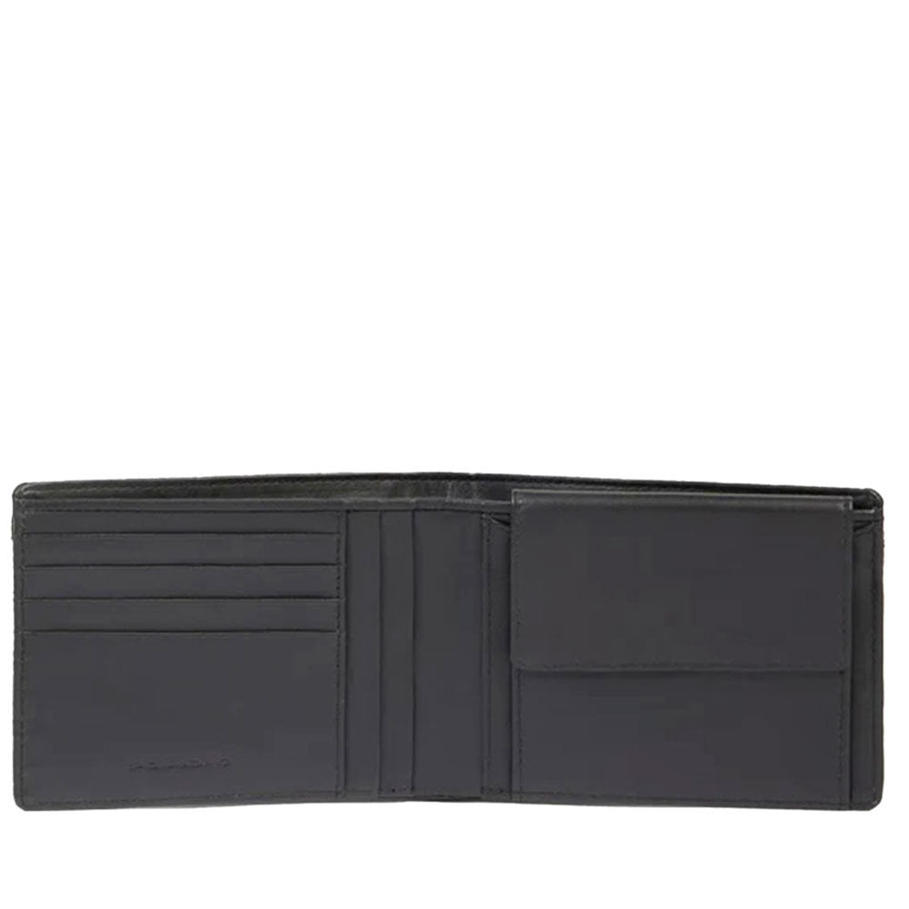 Portafoglio PIQUADRO Uomo con Portamonete In Tessuto e Pelle Colore Nero Linea Orion - PU257S136R