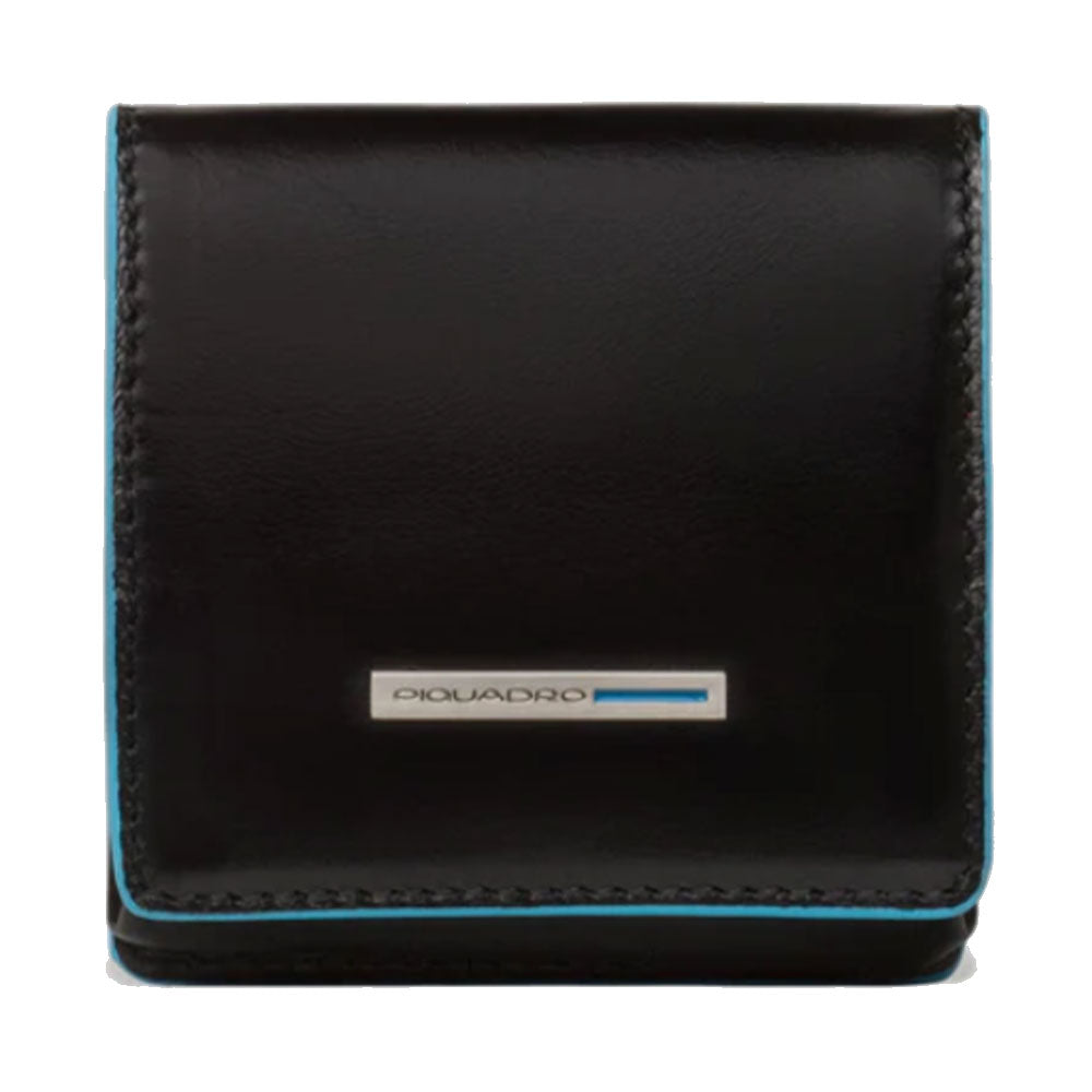 Portamonete Uomo PIQUADRO in Pelle Nera Linea Blue Square - PU2634B2