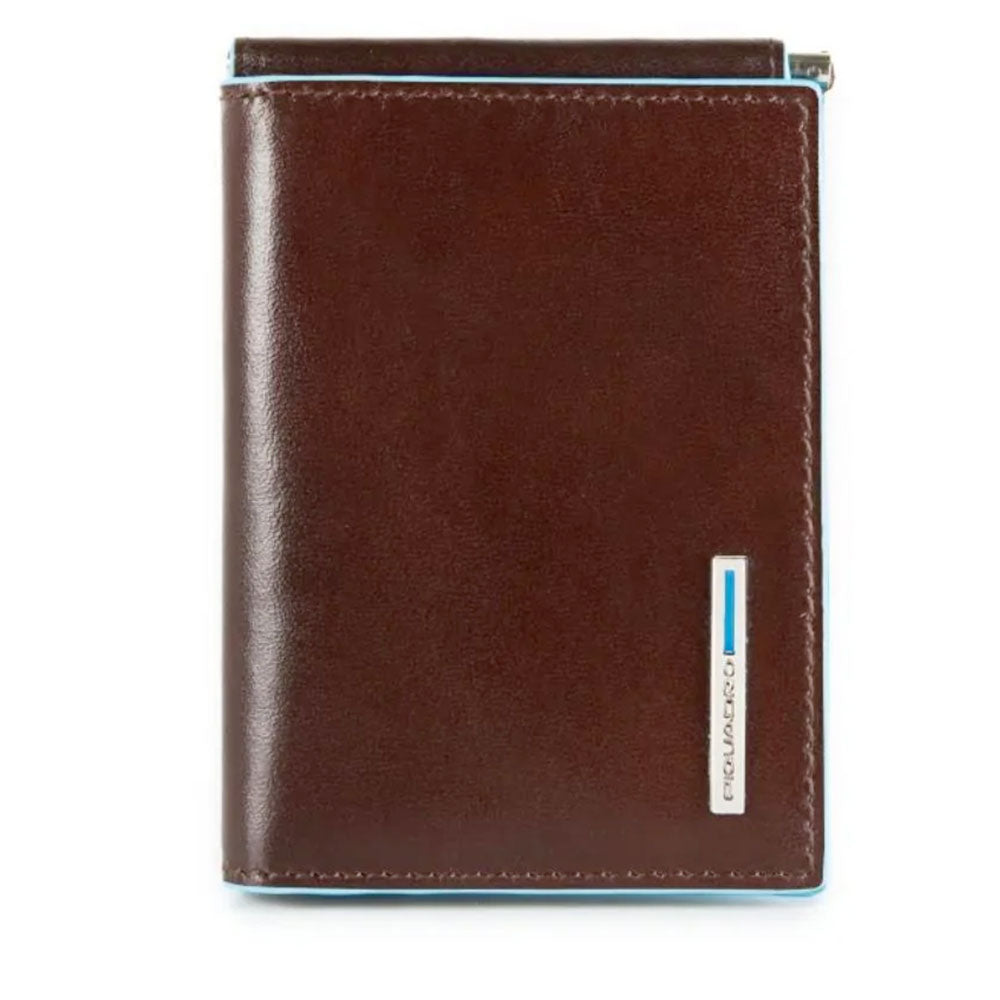 Portafoglio Uomo con Ferma Banconote  PIQUADRO In Pelle Mogano Linea Blue Square - PU3890B2R