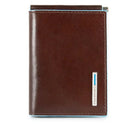 Portafoglio Uomo con Ferma Banconote  PIQUADRO In Pelle Mogano Linea Blue Square - PU3890B2R
