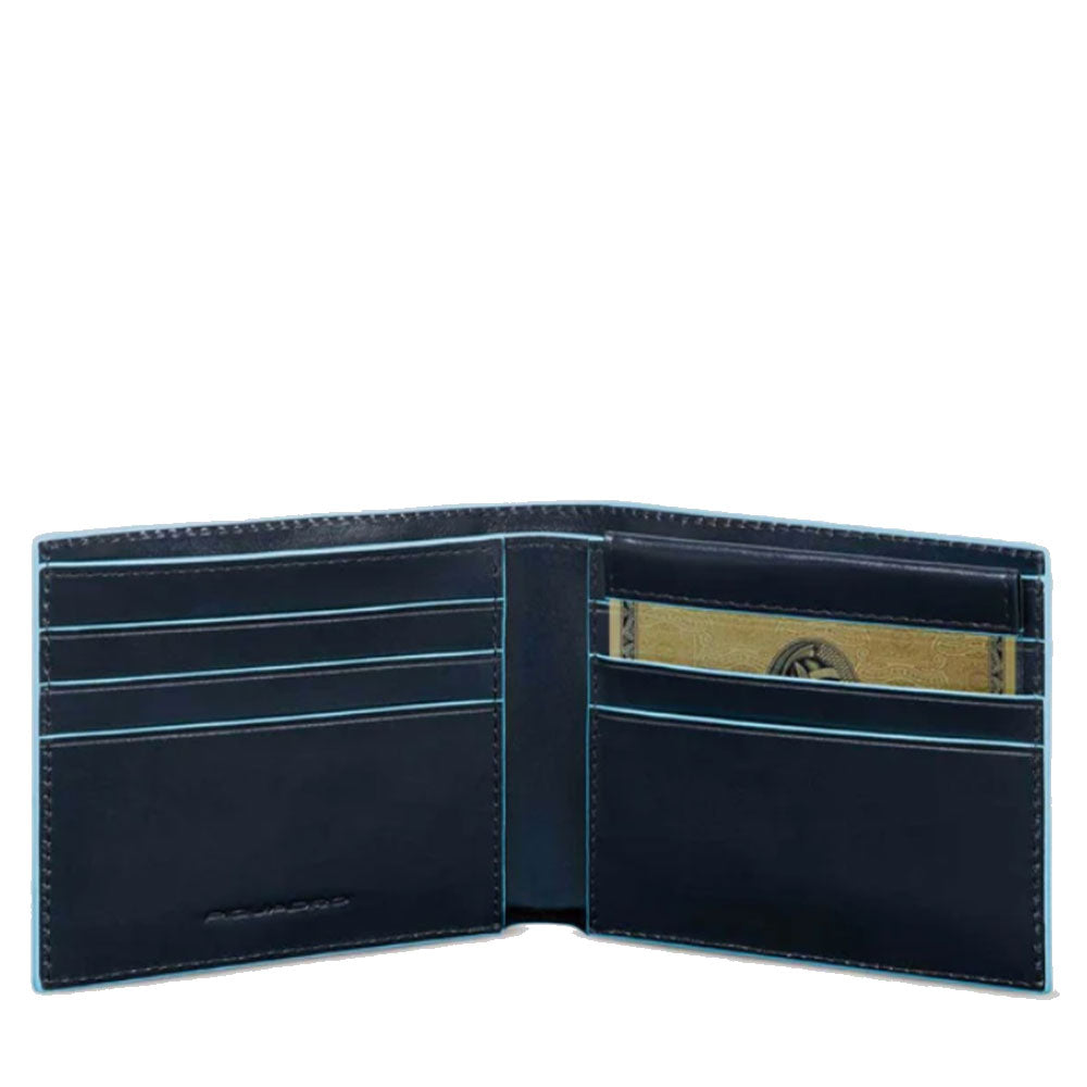 Portafoglio Uomo con Portacarte PIQUADRO In Pelle Blu Linea Blue Square - PU3891B2R