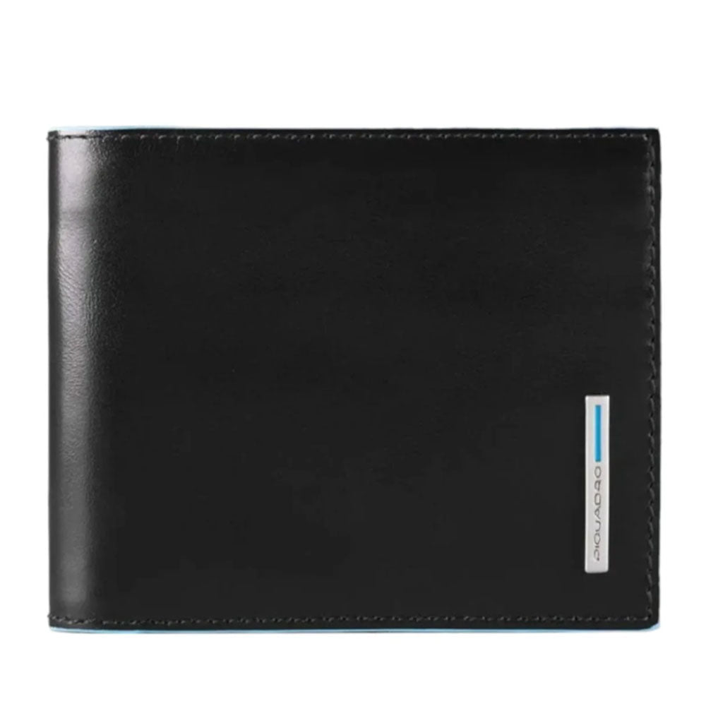 Portafoglio Uomo con Portacarte PIQUADRO In Pelle Nera Linea Blue Square - PU3891B2R