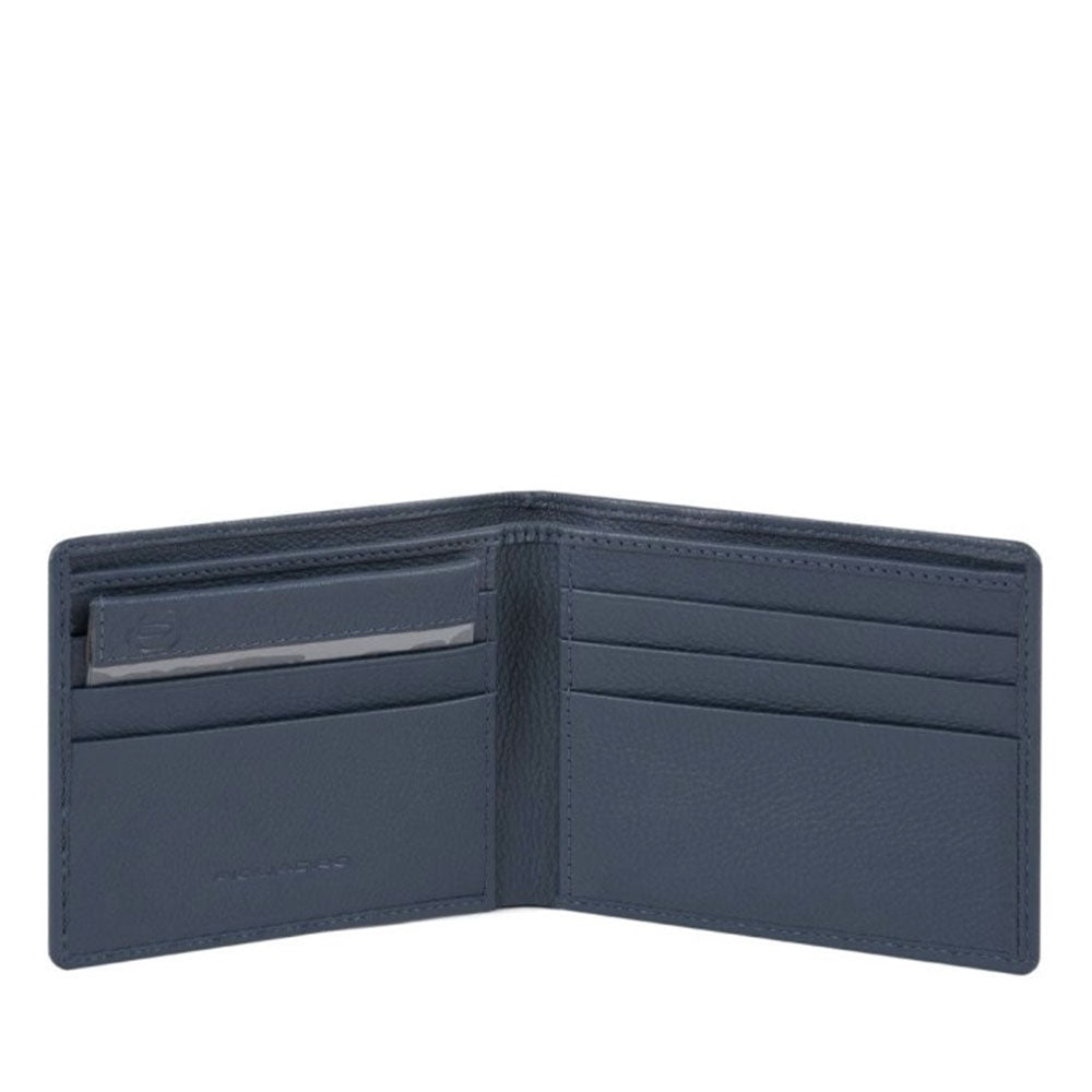 Portafoglio Uomo con Portacarte PIQUADRO In Pelle Blu Linea Akron - PU3891AOR