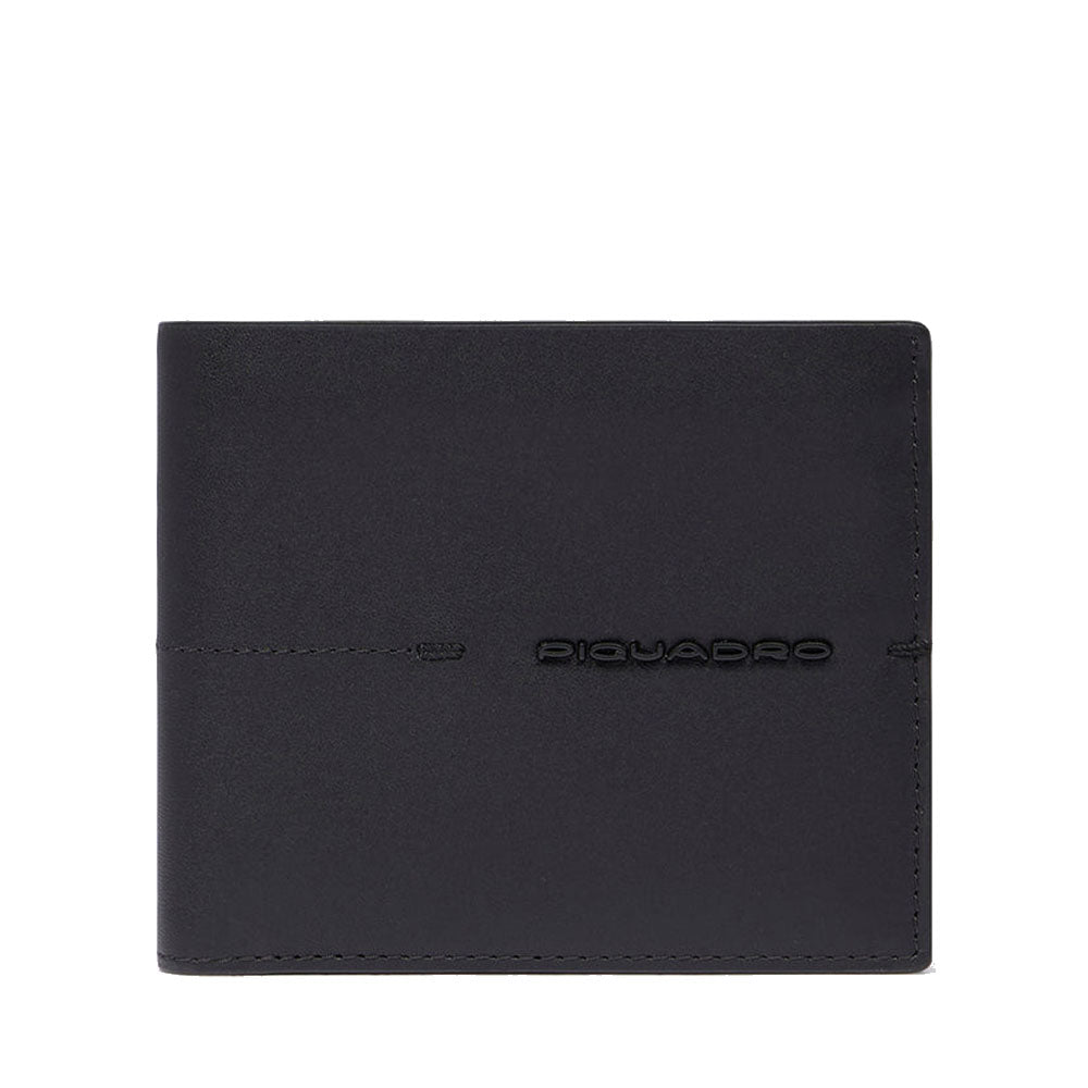 Portafoglio Uomo PIQUADRO in Pelle Nera con Portamonete  - PU4188W135R