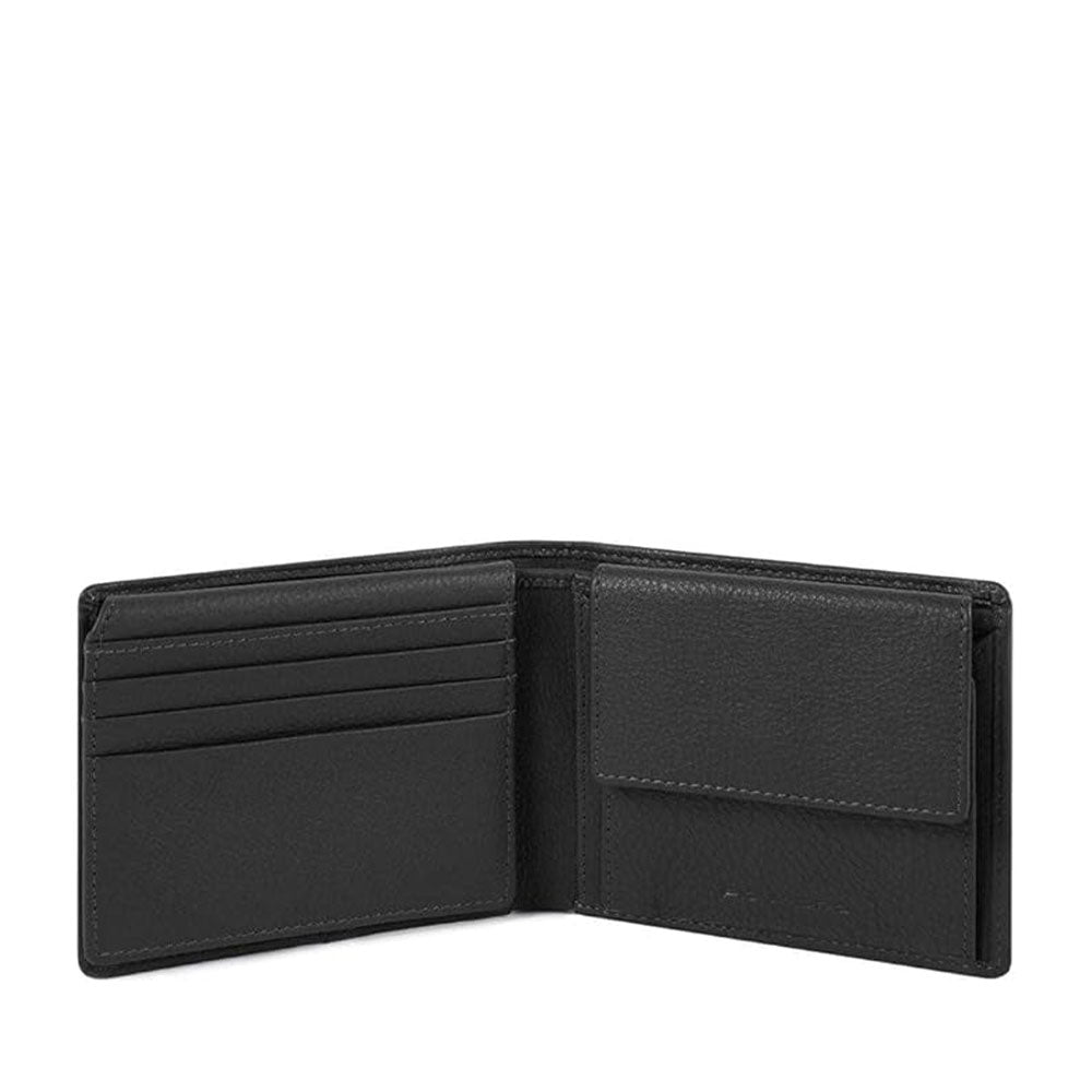 Portafoglio Uomo PIQUADRO in Pelle Nera con Pattina Linea Akron - PU4518AOR