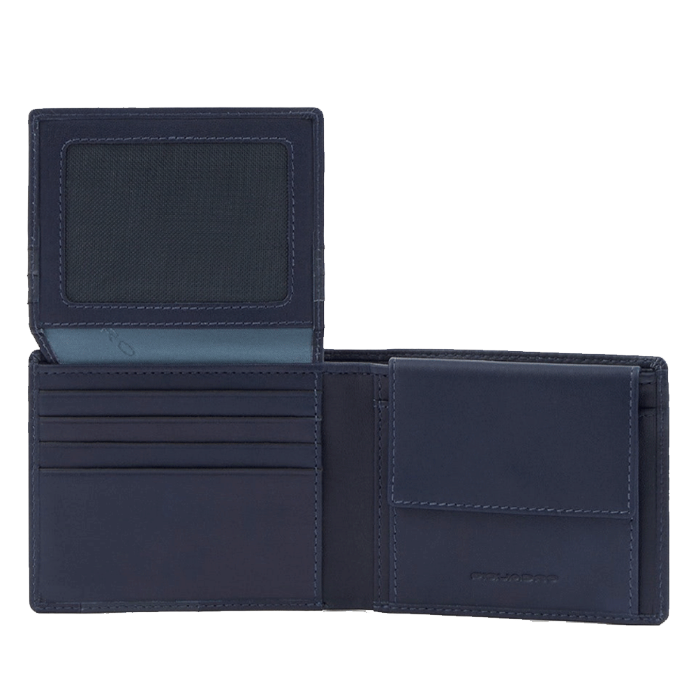 Portafoglio Uomo PIQUADRO in Pelle Blu con Pattina Linea Finn - PU4518S123R