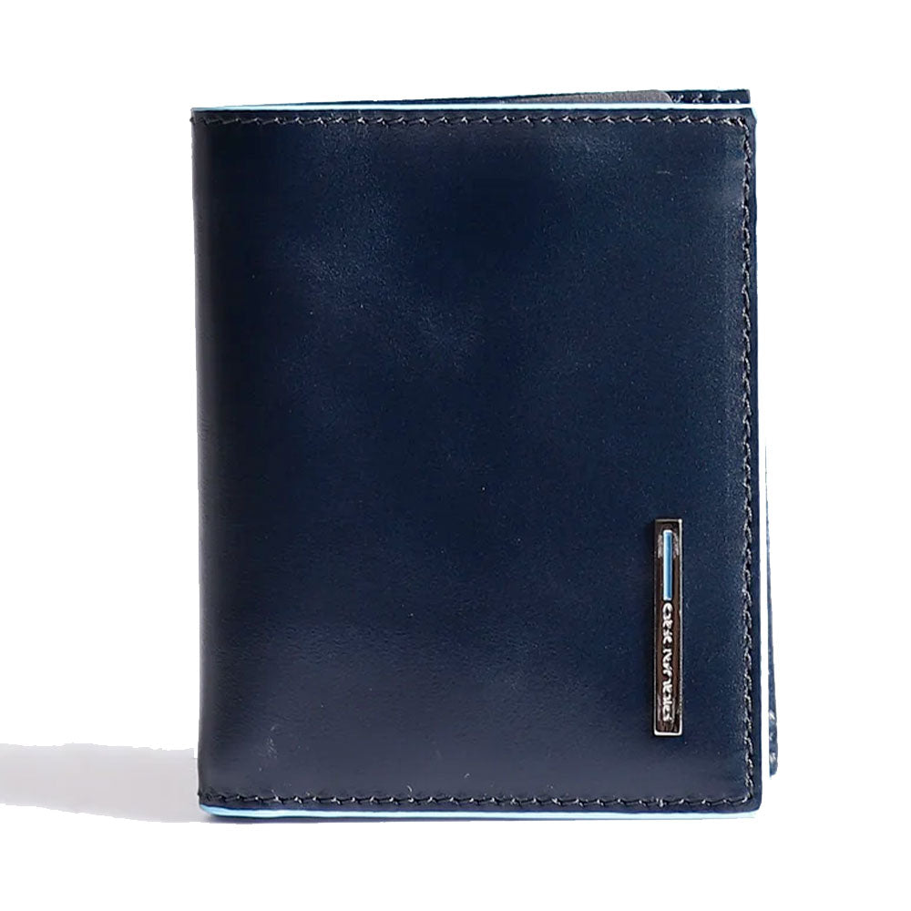 Portafoglio Uomo Verticale PIQUADRO in Pelle Blu Linea Blue Square- PU5962B2R