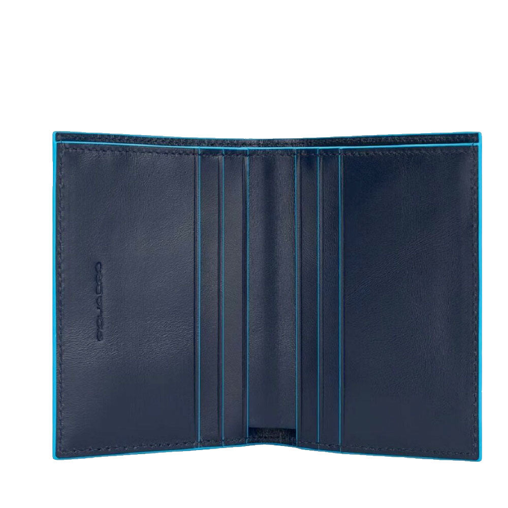 Portafoglio Uomo Verticale PIQUADRO in Pelle Blu Linea Blue Square- PU5962B2R