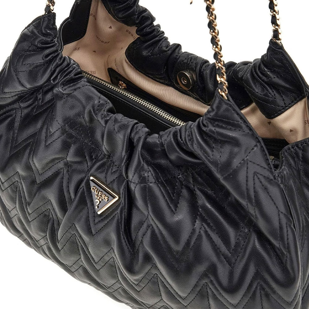 Borsa Donna Hobo a Spalla GUESS Linea Eda Colore Nero