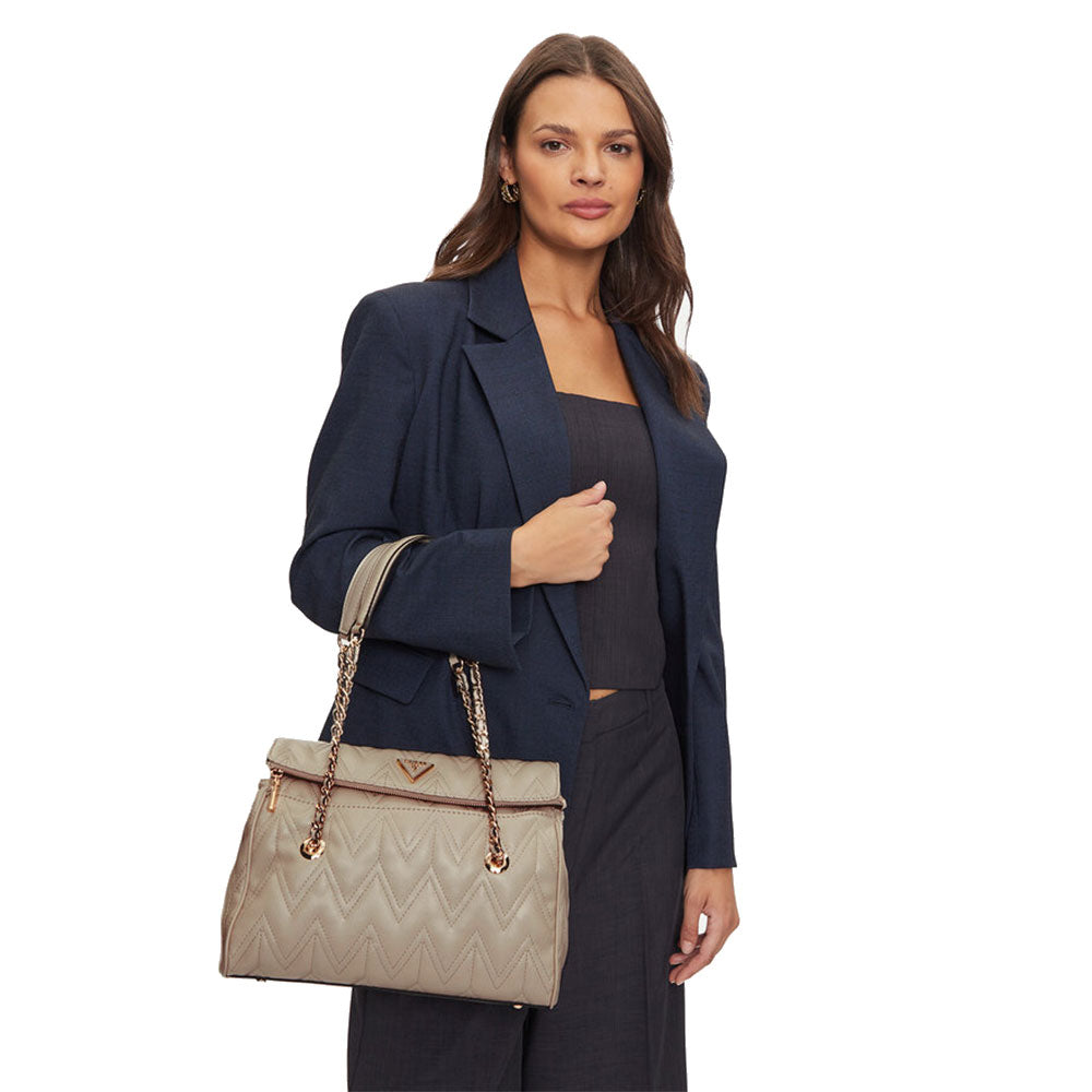 Borsa Donna a Spalla GUESS Linea Eda Colore Taupe