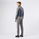 PIQUADRO iPad Mini Umhängetasche aus Stoff und Leder, blau, Linie Trakai