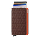 Porta Carte SECRID linea Slimwallet Optical in Pelle Brown-Orange con RFID