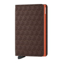 Porta Carte SECRID linea Slimwallet Optical in Pelle Brown-Orange con RFID