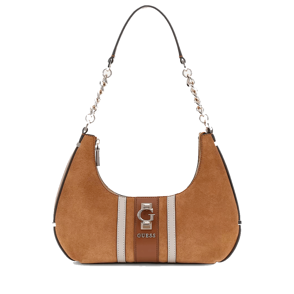 Borsa Donna a Spalla GUESS in Pelle Linea Erenia colore Cognac Multi Misura Piccola