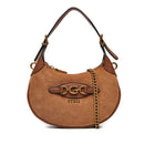 Borsa Donna Mini a Mano con Tracolla in Pelle GUESS Linea Malva Colore Cognac