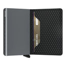 Porta Carte con Clip SECRID linea Slimwallet Cubic in Pelle Black-Titanium con RFID
