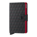 Porta Carte con Clip SECRID linea Miniwallet Optical in Pelle Black-Red con RFID