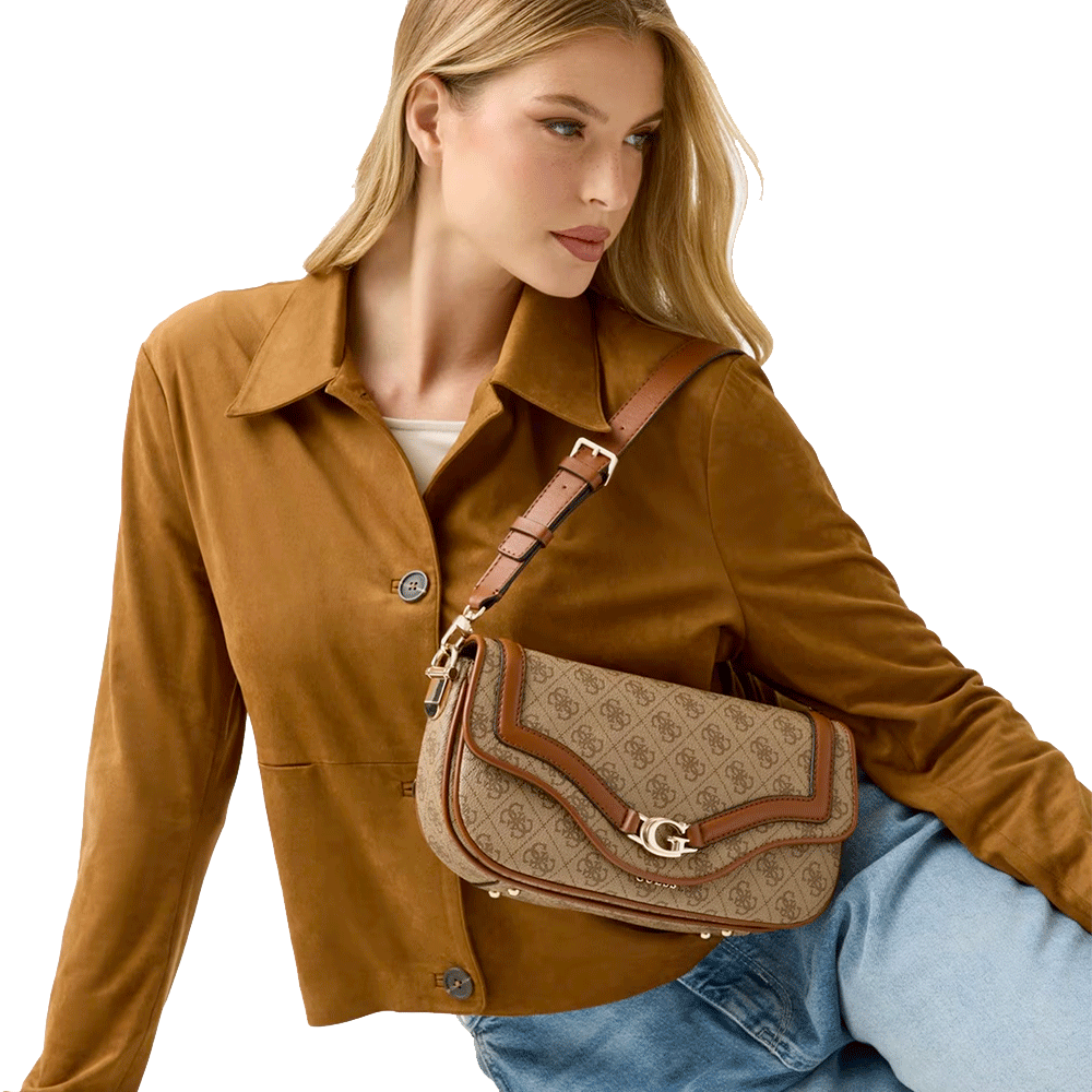 Borsa Donna a Spalla GUESS Linea Dea colore Latte Logo
