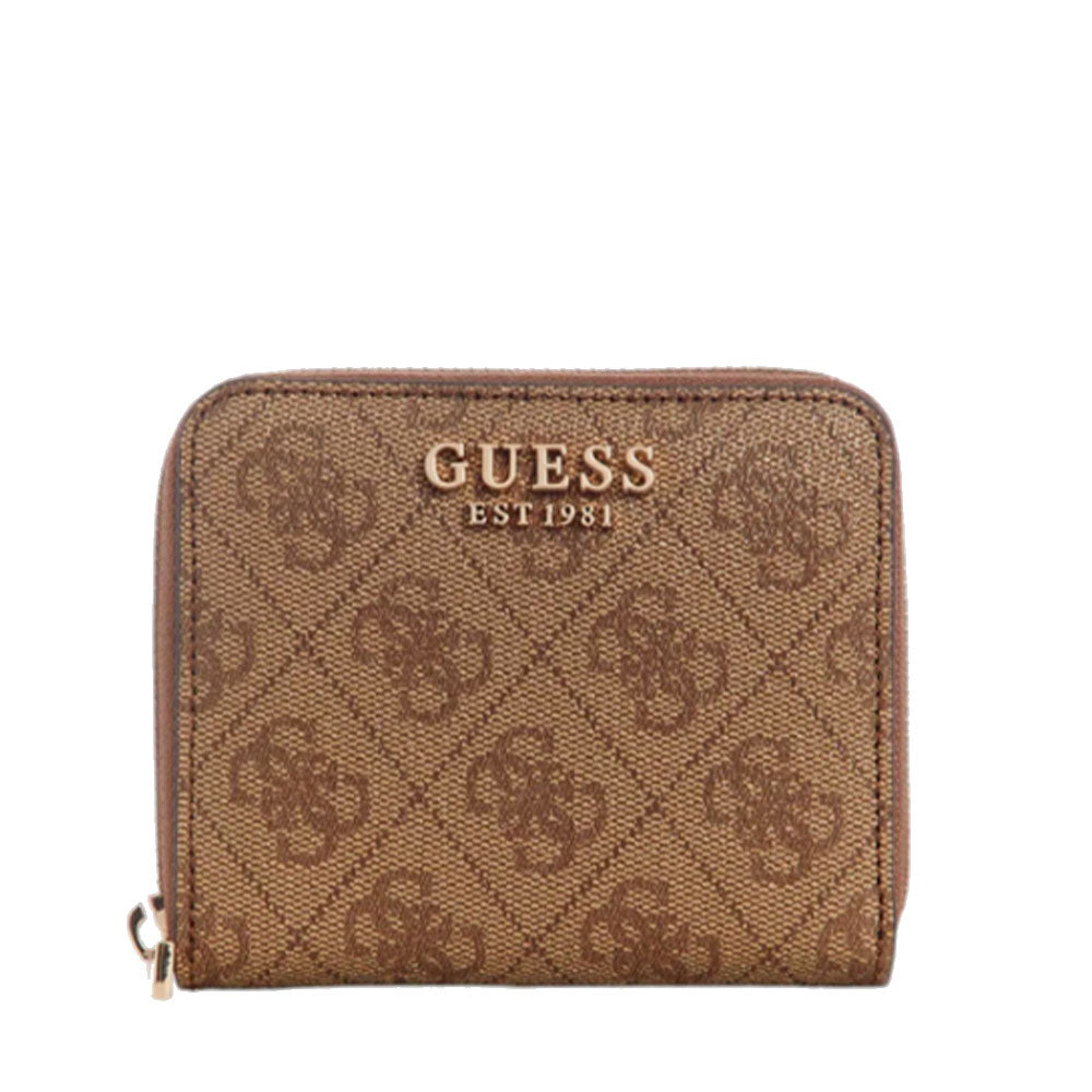 Portafoglio Piccolo GUESS Chiuso con Zip Linea Laurel Colore Latte Logo