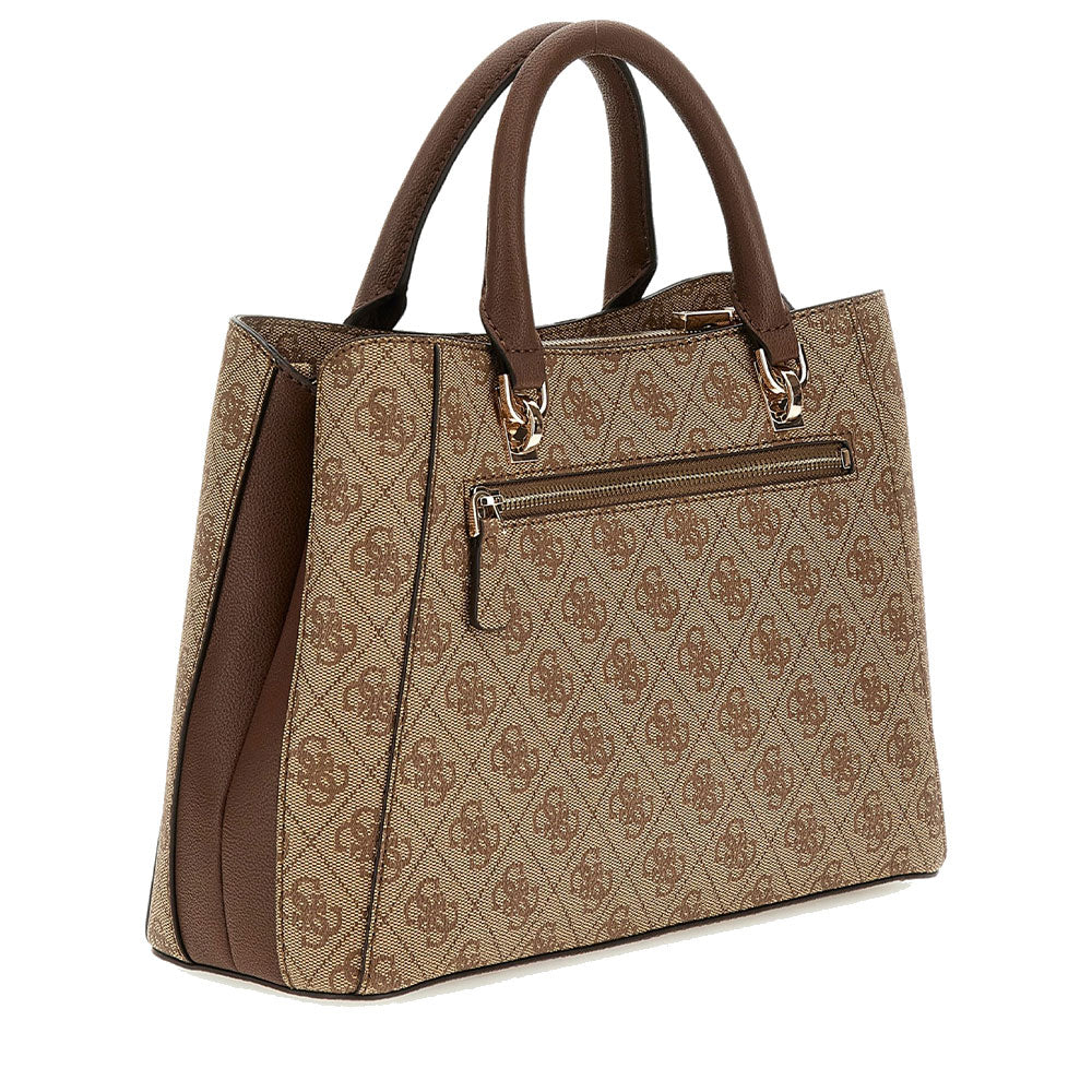 Borsa Donna a Mano GUESS Linea Noreen Colore Latte Logo - Brown