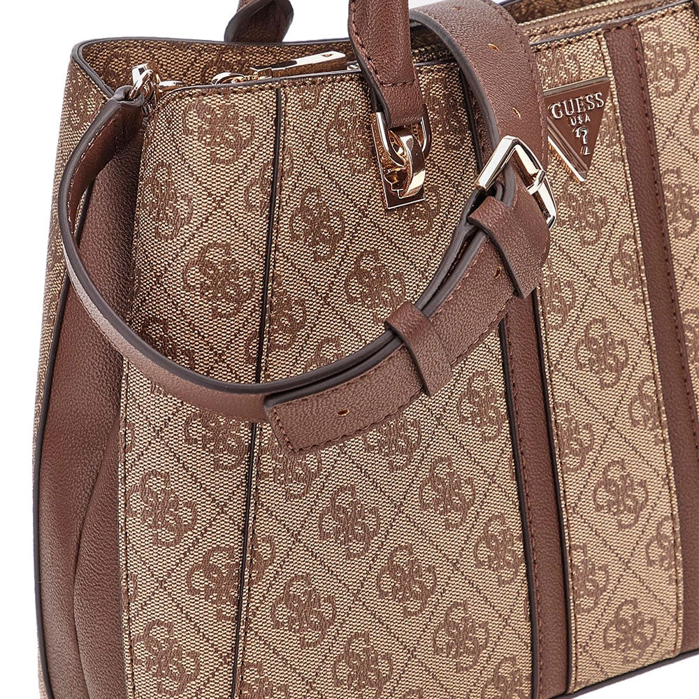 Borsa Donna a Mano GUESS Linea Noreen Colore Latte Logo - Brown