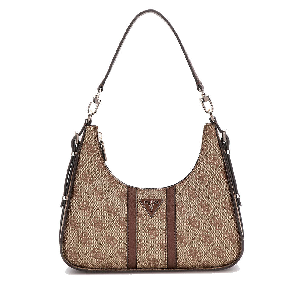 Borsa Donna a Spalla Piccola GUESS Linea Noreen Colore Latte Logo - Brown