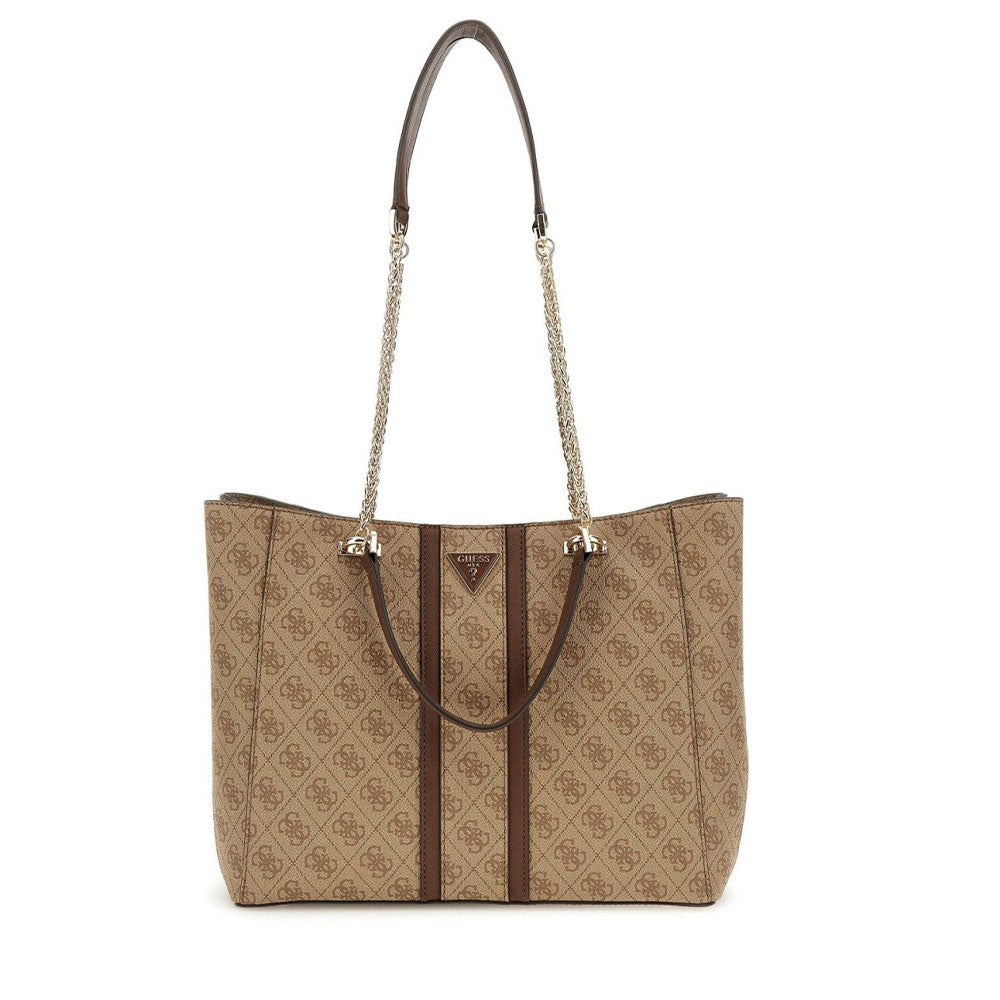 Borsa Donna Shopper a Spalla GUESS Linea Noreen Colore Latte Logo - Brown