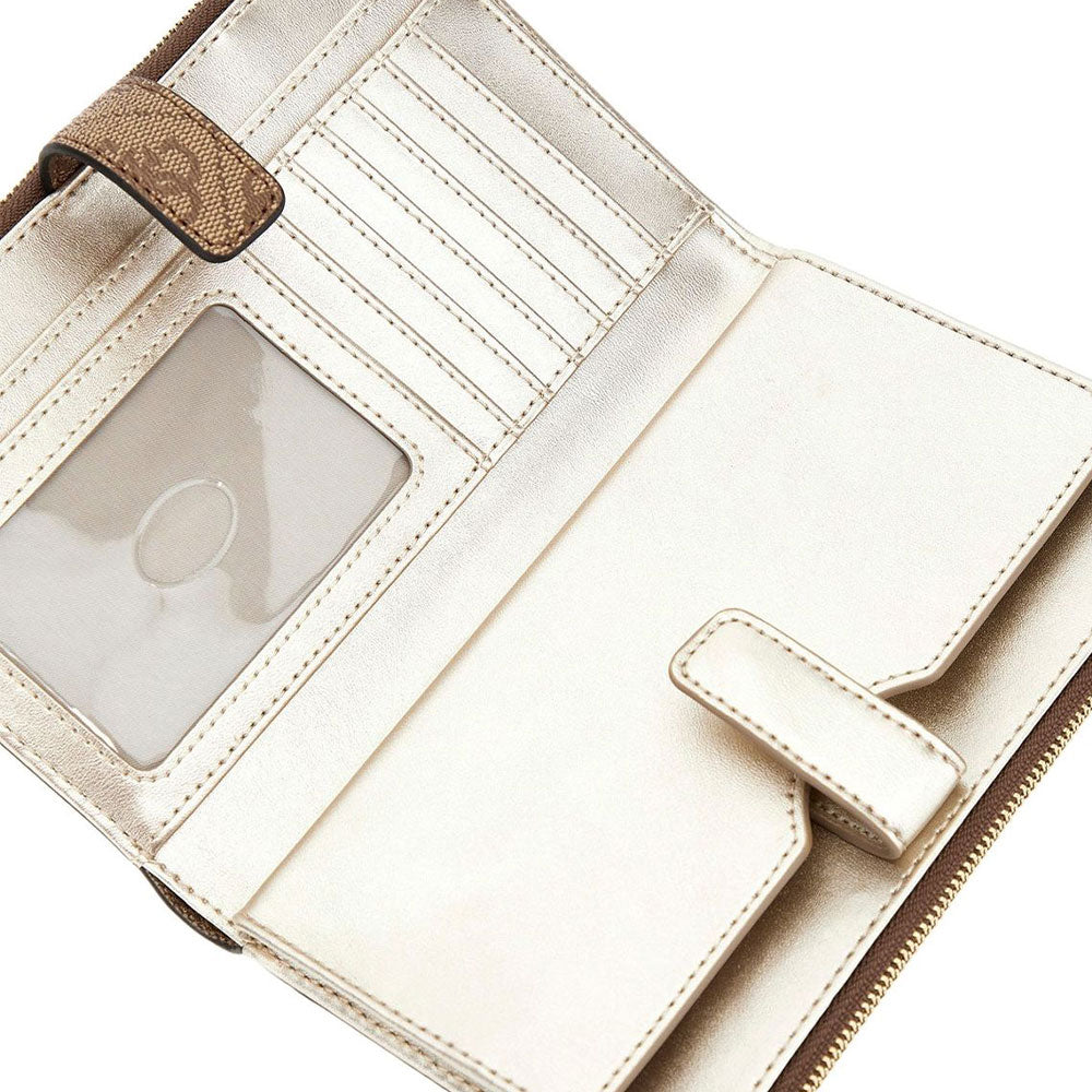GUESS Phoebe - Portafoglio medio con cerniera intorno, logo Simply Taupe, taglia unica : GUESS GUESS Phoebe - Portafoglio medio con cerniera intorno, logo Simply Taupe, taglia unica : GUESS