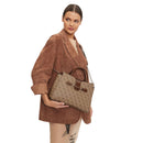 Borsa Donna a Mano GUESS Linea Nolana Colore Latte Logo - Brown Misura Grande