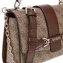 Borsa Donna a Mano GUESS Linea Nolana Colore Latte Logo- Brown