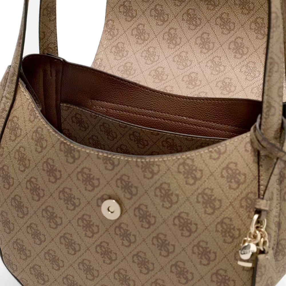 GUESS Coleen Schultertasche Damen Cremeweiß Logo