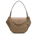 GUESS Coleen Schultertasche Damen Cremeweiß Logo