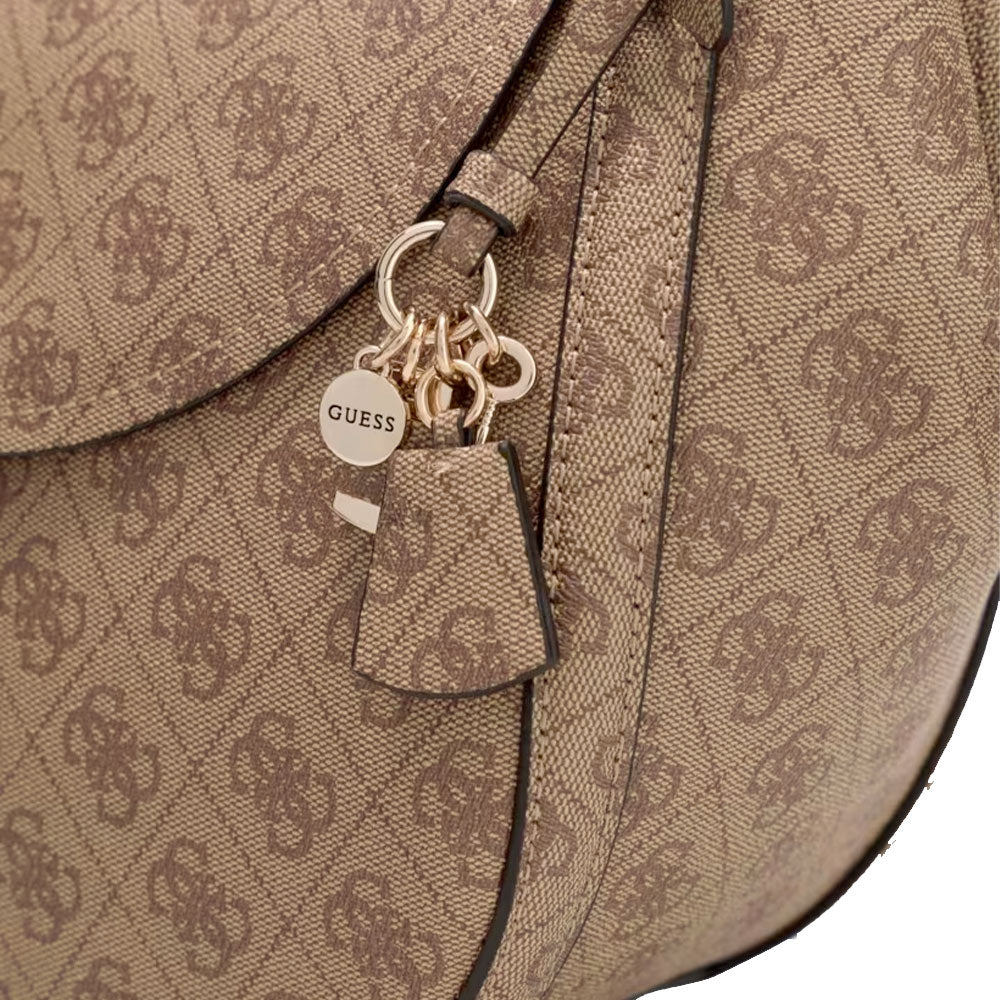 GUESS Coleen Schultertasche Damen Cremeweiß Logo