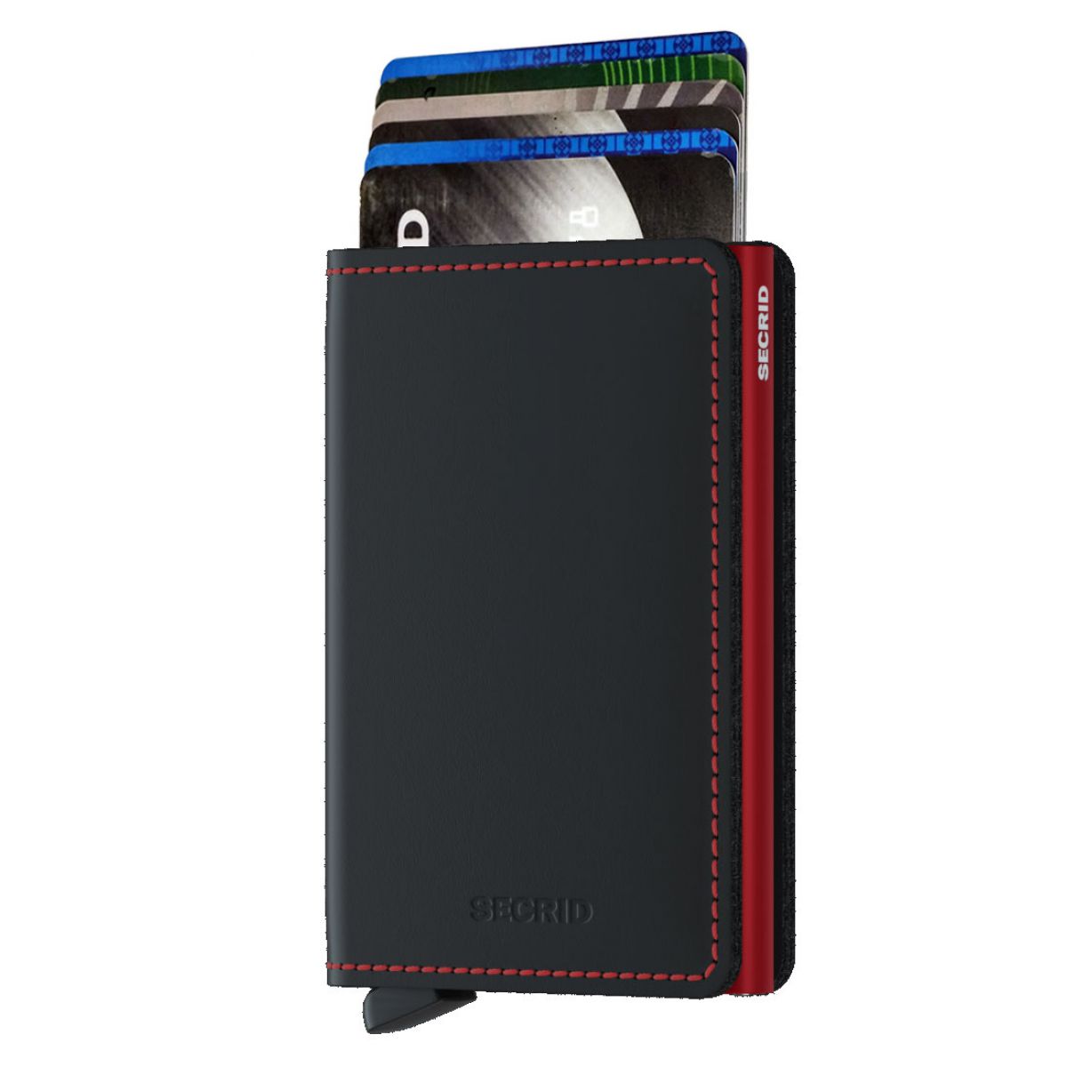 Porta Carte SECRID linea Matte in Pelle color Black & Blue con RFID