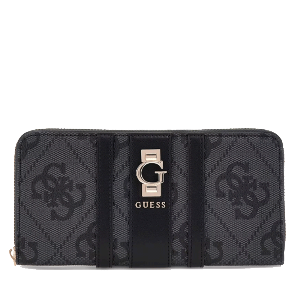 Portafoglio Donna GUESS Zip Around Linea Erenia colore Coal Logo